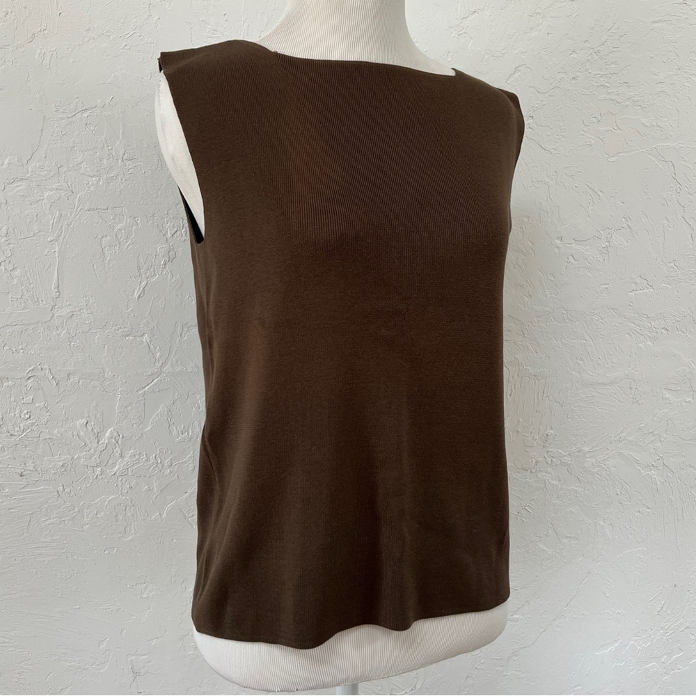 Y2K Era Silk & Cotton Blend Square Neck Knit Tank